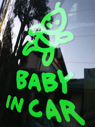 Baby in car 602 grass green